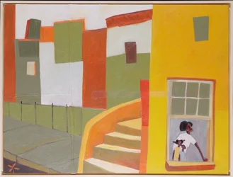 Brownstone Blues, 2000 (blandede medier på lærred)