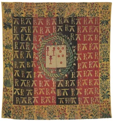 Armorial mille-fleurs gobelin afbilder Robert Chabots og Antoinette d"Illiers
