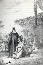 Roman Antiquite: The Christian Martyrs in the Amphitheatre (First Martyrs of the Church of Rome) Tegning fra "" Misteri del Vaticano"" af Franco Mistrali