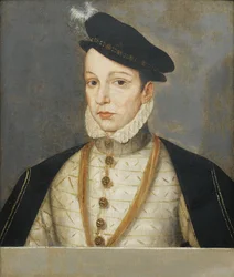 Portræt af kong Charles IX af Frankrig (1550-1574) par l