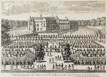 Udsigt over Chateau de Chantilly fra Orangeriet, midten af det 18. århundrede