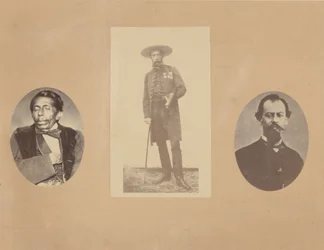 [General Tomas Mejia, kejser Maximilian, General Miramon], 1867.
