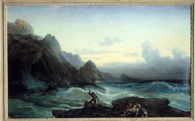 Efter stormen. Maleri af Francois Pierre Barry (1813-1905)