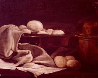 Stilleben, der viser brieost af Francois Bonvin (1817-1887), Detail