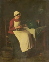 Den unge husmor (olie på lærred)