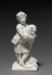 Figur af sækkepiperen, fremstillet af Vincennes Factory, modelleret af Pierre Blondeau, 1748-1752