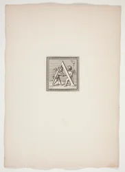 Et monogram med Putti
