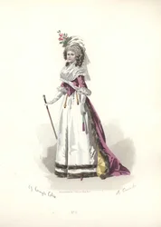 Kvinde i pelsklippet outfit, Marie Antoinettes æra.