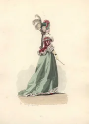 Kvinde i jakke og nederdel, Marie Antoinettes æra.