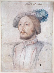 Portræt af Charles de Cosse, greve af Brissac, marskal af Frankrig (1506-1563) (Cosse-Brissac). Tegning i blyant og blod af Francois Clouet (1515-1572). 1537. Conde Museum, Chantilly