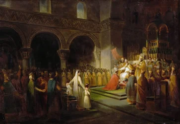 Pepin den kortes salvelse i Saint-Denis, 28. juli 754
