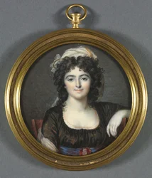 Portræt af en kvinde i en brun kjole, 1795.
