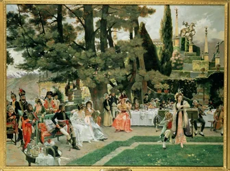 Receptionen for Napoleon I på Isola Bella i det 5. år af hans regeringstid