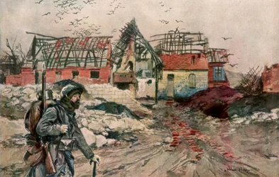 Ruinerne af Ablain-Saint-Nazaire, Artois, Frankrig, 18. december 1915, 1926.