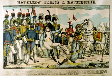 Napoleon såret i Ratisbon, april 1809, c1835