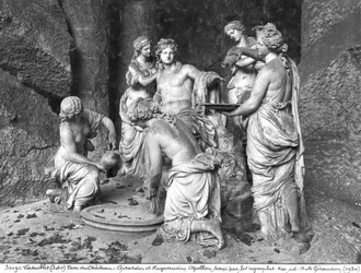 Apollon plejet af nymferne i lunden ved Apollons bade, udført med bistand fra Thomas Regnaudin (1622-1706), 1666-75