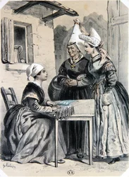 Lacemakers of Caen i Normandiet, fra 