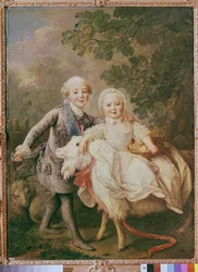 Karl af Frankrig (1757-1836), greve af Artois og hans søster, Clothide (1759-1802) 1763-64