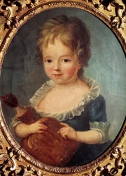 Fille a la poupee Maleri af Francois Hubert Drouais (1727-1775) 1700-tallet. Paris, Cognacq Jay Museum.