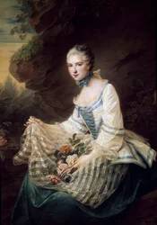 Portræt af Louise Elisabeth de Maille Karman, Marquise af Soran Maleri af Francois Hubert Drouais (1727-1775) 1757 Søn. 1,3x0,97m
