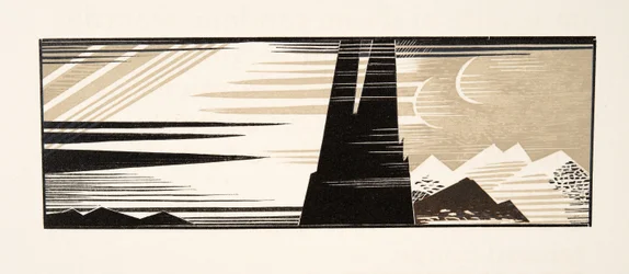 Grafisk illustration fra Prometheus i lænker af Aischylos, udgivet af Aischylos. 1941 (stencilprint)