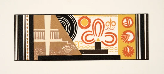 Grafisk illustration fra Prométhée Enchaîné af Aeschylus, pub. 1941 (stenciltryk)