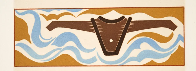 Grafisk illustration fra Prometheus Enchained af Aeschylus, pub. 1941 (stenciltryk)