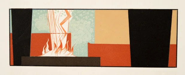 Grafisk illustration fra Prometheus Enchained af Aeschylus, pub. 1941 (stenciltryk)