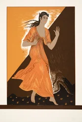 Pandora, fra Prometheus Chained by Aeschylus, pub. 1941 (stenciltryk)
