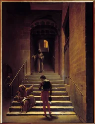 Udsigt over det indre af et kloster i Rom Maleri af Francois Marius Granet (1775-1849) 1800-tallet søn. 0,65x0,49 m Pau, Museum of Fine Arts