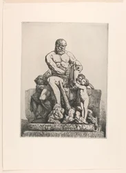 Hercules, plade en fra Twelve Etchings af Chifflart