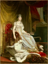 Portræt af kejserinde Joséphine de Beauharnais (1763-1814) i kroningsdragt. Mål: 2,1 x 1,3 m. Fontainebleau, Fontainebleau Slot