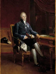 Portræt i fuld længde af Charles Maurice de Talleyrand Perigord, Prince of Benevent (1754-1838) Maleri af Francois Gerard (1770-1837). 1808. Størrelse 0,32 x 0,22 m. Versailles, Chateau Museum