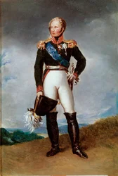 Portræt i foden af Alexander I, Ruslands zar (1777-1825) Maleri af Francois Gerard (1770-1837) Søn. 0,32x0,24 m Versailles, Musee du chateau