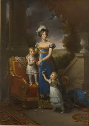 Hertuginde af Berry med børn Louise Marie Thérèse dArtois og Henri dArtois, 1822