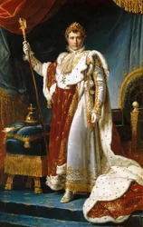 Portræt af kejser Napoleon 1. Bonaparte 1769-1821 i hans kroningsdragt