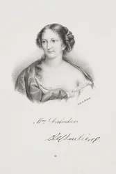 Portræt af forfatteren Antoinette Des Houlières