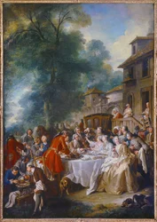 Jagt frokost. Maleri af Jean Francois De Troy (1679-1752)