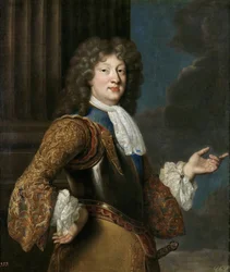 Portræt af Louis, Grand Dauphin af Frankrig - Troy, Francois, de (1645-1730) - Olie på lærred - 105x87 - Museo del Prado, Madrid
