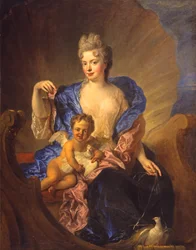 Grevinden von Cosel og hendes søn som Venus og Amor, ca. 1712-1715 (olie på lærred)