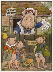 Illustration til De tre små grise