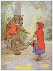 Rødhætte og ulven, illustration fra 