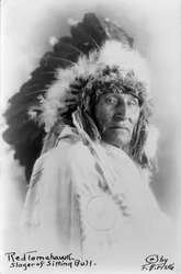 Red Tomahawk, Sitting Bulls drabsmand, ca. 1890-1910