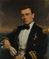 Portræt af Commander the Hon. Richard Orlando Beaconsfield Bridgeman DSO, ca. 1908 (olie på lærred)