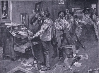 Respekteret selv af fjender: en hændelse af et boerraid i Natal, illustration fra After Pretoria: The Guerilla War, 1902