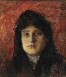 Hoved af en kvinde, ca. 1910.