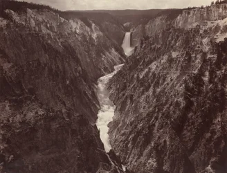 Grand Canyon i Yellowstone og vandfald, ca. 1884 (foto)