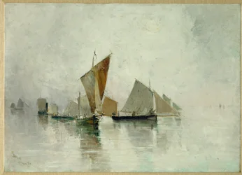 Dieppe, morgentåge (olie på lærred)