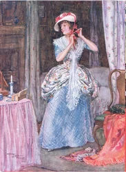 Dolly Varden (Barnaby Rudge) (farvelitografi)