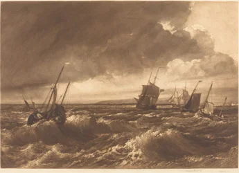 Munden af Themsen Isle of Sheppey i afstand, 1891.